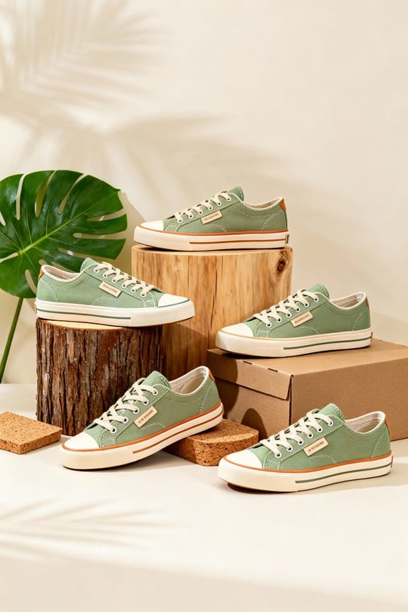 vegan canvas sneakers selection