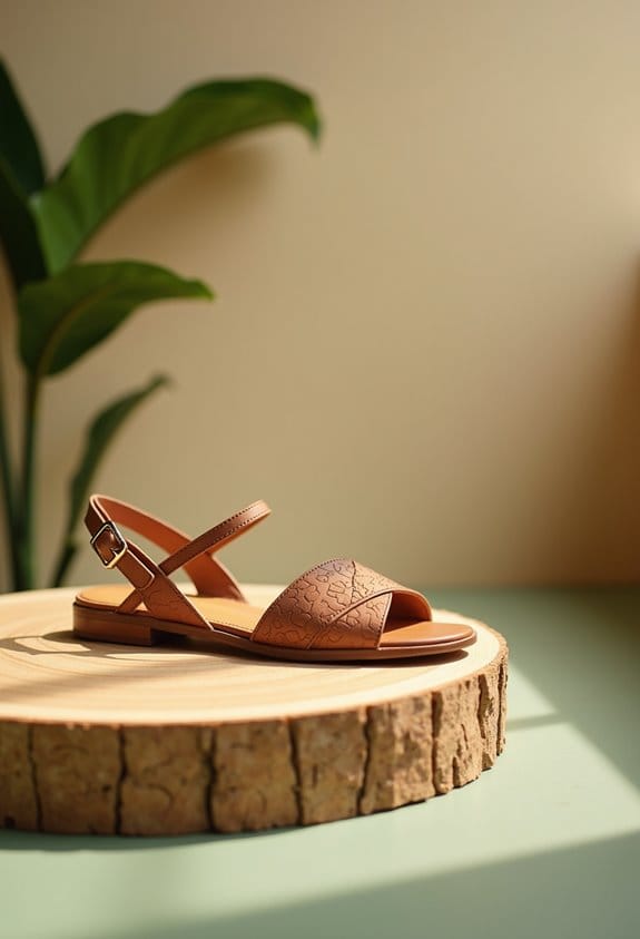 vegan stylish ankle strap sandals